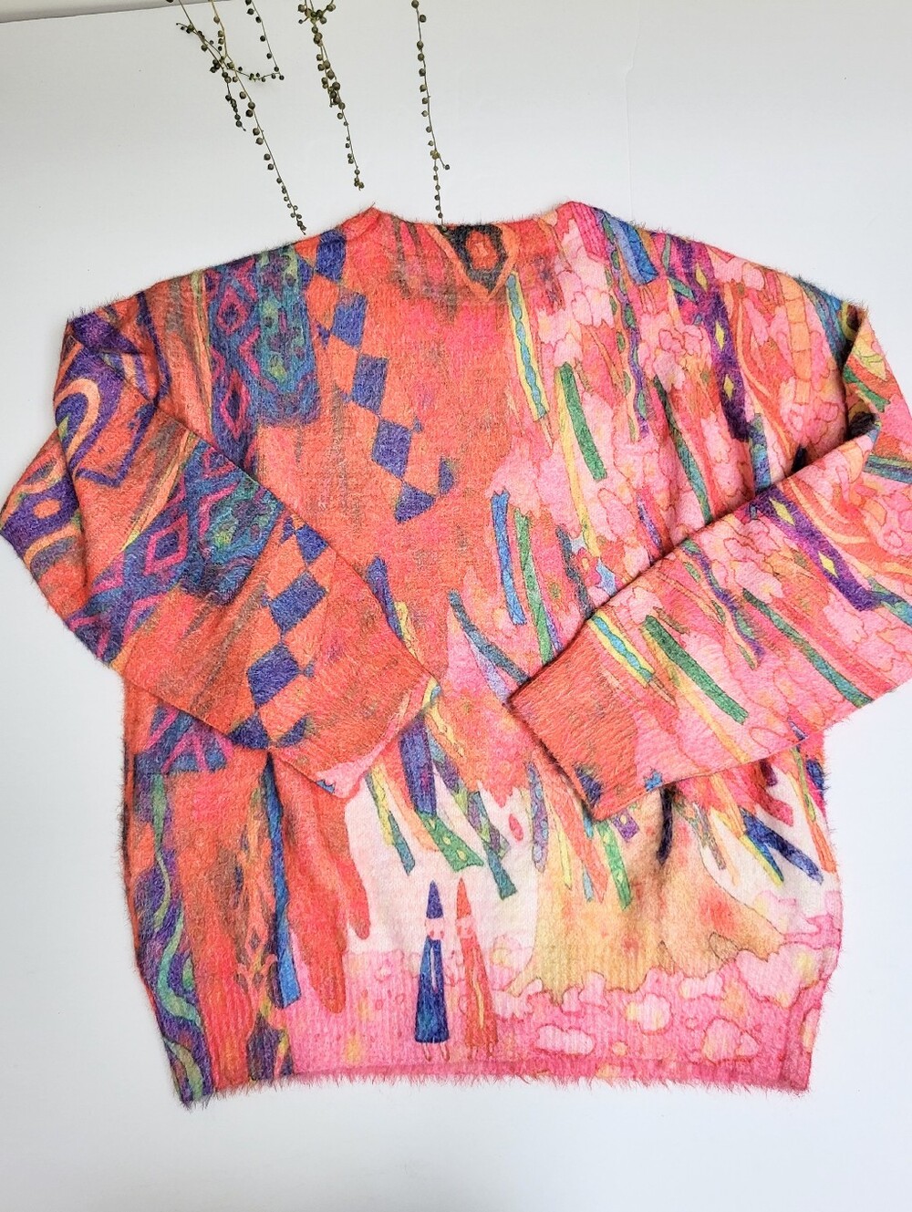 NEW Abstract Geometric Art Graphic Long Sleeve Sweater Oversized Unisex